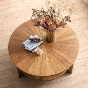 lot 29869 image: Wooden Round Coffee Table