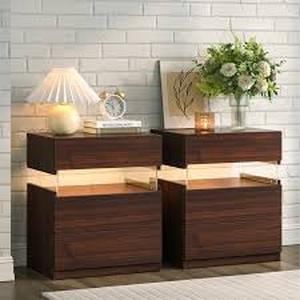 lot 29898 image: Nightstands Set of 2 LED Nightstands