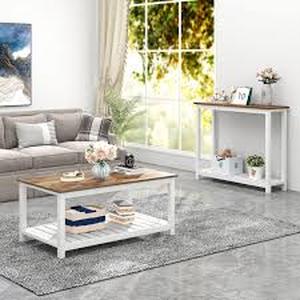 lot 29911 image: Modern Farmhouse Coffee Table with Storage Shelf