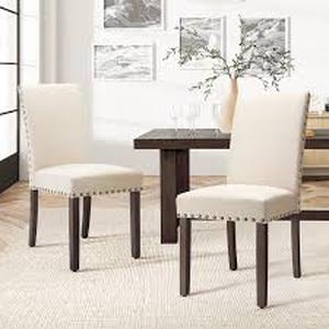 lot 29918 image: Bontrager 20 In. linen Dining Chair 2 Pcs