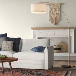 lot 29920 image: Debbye 77 In. Chrome Arched Floor Lamp