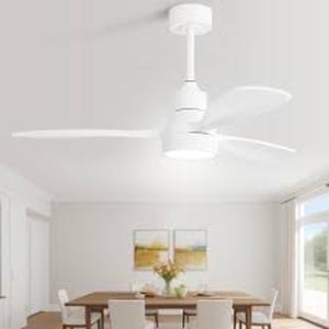 lot 29932 image: 48 In. Nicola 3-Blade Modern Ceiling Fan with Remote Control and Light