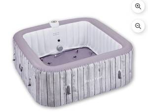 lot 36878 image: Inflatable Hot Tub 4 to 6 Person 73 Inch Outdoor Square Portable Home Spa with 130 Soothing AirJets,Spa Cover - Retail $479