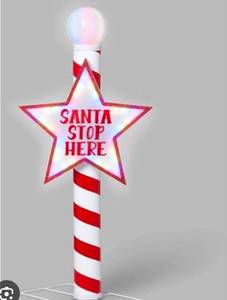 lot 36889 image: Santa Stop Here light up sign - Retail $0
