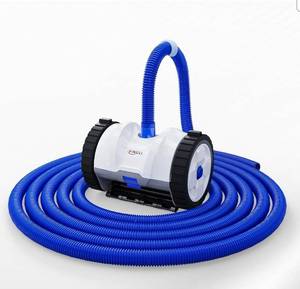lot 36943 image: VINGLI Pool Vacuum Suction-Side Pool Cleaner Automatic Sweeper for Inground Swimming Pool,Powerful Suction to Climbs Walls,with 39.6ft Tangle Free Hose (Navy Blue&White) - Retail $135