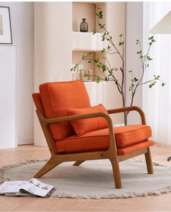 lot 36977 image: Mid Century Modern Upholstered Accent Chair - Retail $139