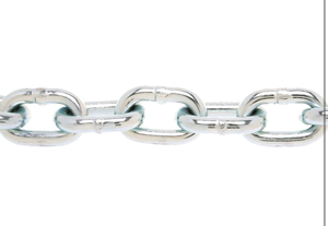 lot 36996 image: Campbell 0143426 System 3 Grade 30 Low Carbon Steel Proof Coil Chain in Square Pail, Zinc Plated, 14 Trade, 0.26 Diameter, 100 Length, 1300 lbs Load Capacity - Retail $149