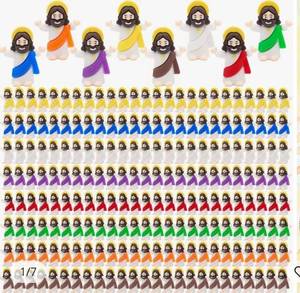 lot 36998 image: 200pcs mini Jesus Decorations Eight colors Jesus Statues Desktop Decorations Party Gifts - Retail $0