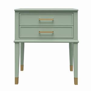 lot 28844 image: Westerleigh End Table - Green - CosmoLiving by Cosmopolitan Gold Hardware, Storage Drawer, Glam Style