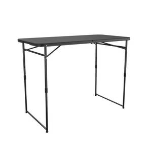 lot 28849 image: 4 ft. Fold-in-Half Adjustable Height IndoorOutdoor Utility Table, Black