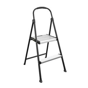 lot 28850 image: COSCO Two-Step Folding Steel Step Stool with Rubber Hand Grip  Black