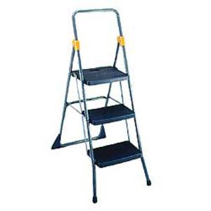 lot 28853 image: COSCO Commercial 3-Step Folding Stool  300 lb Cap  Gray