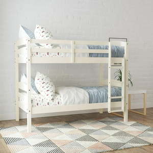 lot 28861 image: Better Homes & Gardens Leighton Kids Wood Twin-Over-Twin Bunk Bed  White