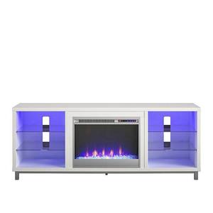 lot 28886 image: Ameriwood Home - Lumina Fireplace TV Stand for TVs up to 70 - White