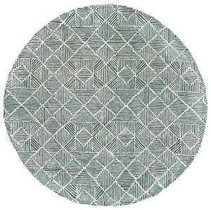 lot 28891 image: ABT763W-8R 8 x 8 ft. Abstract Modern Hand Tufted Round Rug, Blue & Ivory