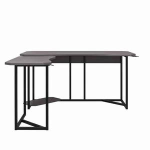 lot 28897 image: Quest Gaming L Desk with CPU Stand Gray - Ntense Modern Style, MDF Surface, Metal Frame, No Storage, for All Ages