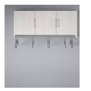 lot 28909 image: Systembuild Evolution Camberly 3-Door Wall Cabinet with Hanging Rod, Ivory