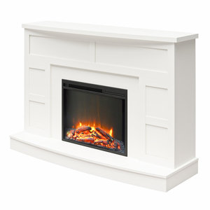 lot 28911 image: Ameriwood Home Barrow Creek Mantel with Fireplace - White