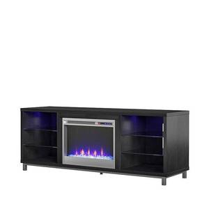 lot 28913 image: Ameriwood Home - Lumina Deluxe Fireplace TV Stand (70��) - Black Oak