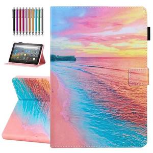 lot 28922 image: YUNHOTIC Case for All-New Amazon Fire HD 10 & 10 Plus (13th11th Generation, 20232021 Release), Pen Holder, Premium PU Leather Stand Cover with Smart Auto WakeSleep, Sunset