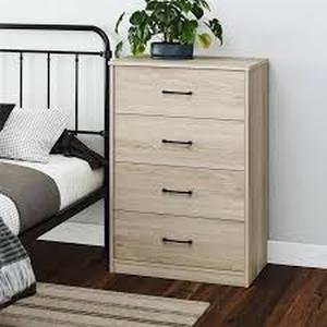 lot 28870 image: Ameriwood Home Pearce Transitional 4 Drawer Dresser, Light Oak