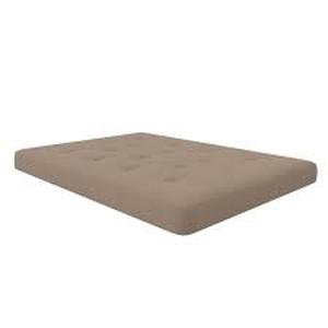 lot 28874 image: DHP Trule 6-Inch Bonnell Coil Futon Mattress, Microfiber, Full, Tan