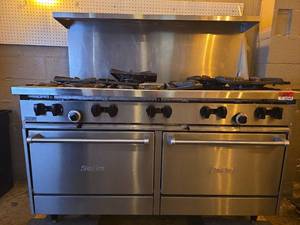 lot 5049 image: 59in - SunFire Commercial Gas Range with Double Oven