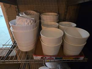 lot 20656 image: IKEA White Plant Pots Collection