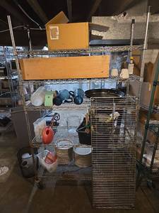 lot 20662 image: Metal Storage Shelf On Casters And More