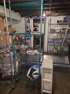 lot 20663 image: Metal Wire Shelving Unit and More
