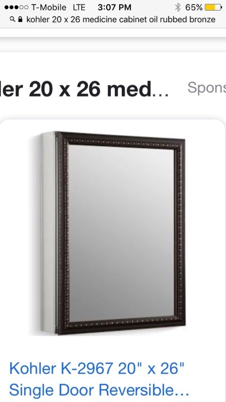 Kohler 20 X 26 Single Door Medicine Cabinet Oil Rubbed Bronze Kohler 20 X 26 Single Door Medicine Cabinet Oi