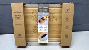 lot 104 image: Totally Bamboo Flip Serve &amp Store Board with Map Engraving&nbsp