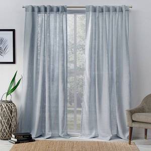 lot 130 image: Set of 1 (96x54) Bella Sheer Window Curtain Panels Blue - Exclusive Home Modern Drapes, Back Tab, OEKO-TEX Certified&nbsp