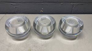 lot 132 image: Set of 3 Crystal Glass Ball Candleholders&nbsp
