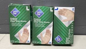 lot 137 image: Safety Zone ProGuard Clear Vinyl Gloves - Large (3 Boxes)&nbsp