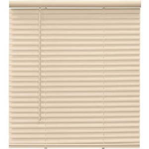 lot 168 image: Champion 527303 TruTouch Alabaster Cordless Light Filtering Vinyl Mini Blinds with 1 in. Slats 35 in. W x 64 in. L