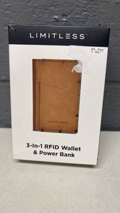 lot 204 image: Limitless 3-in-1 RFID Smart Wallet with Power Bank&nbsp