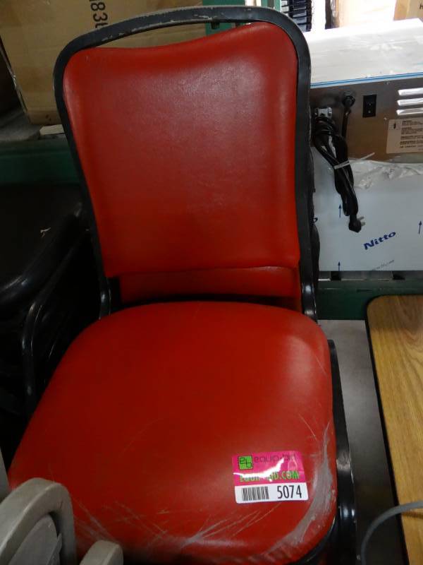 lot 5074 image: Lot of (6) Chairs with Red Vinyl Seat and Back
