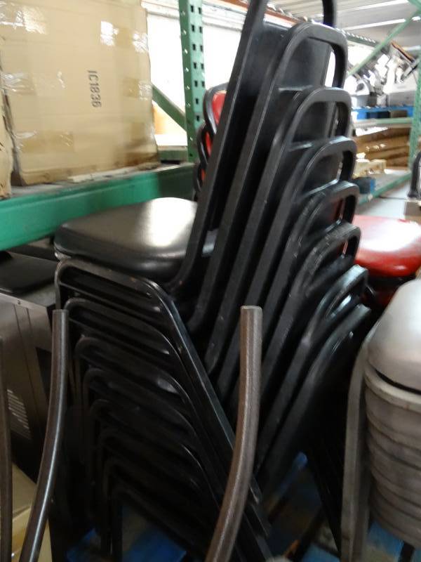 lot 5075 image: Lot of (8) Chairs with Black Vinyl Seat and Back