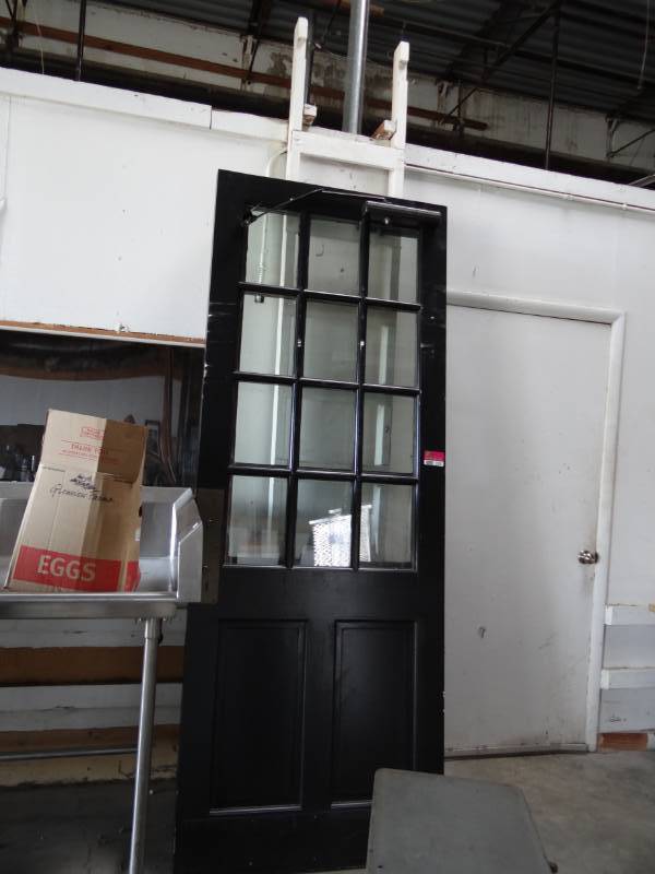 lot 5205 image: Set of Tall Glass and Wood Doors