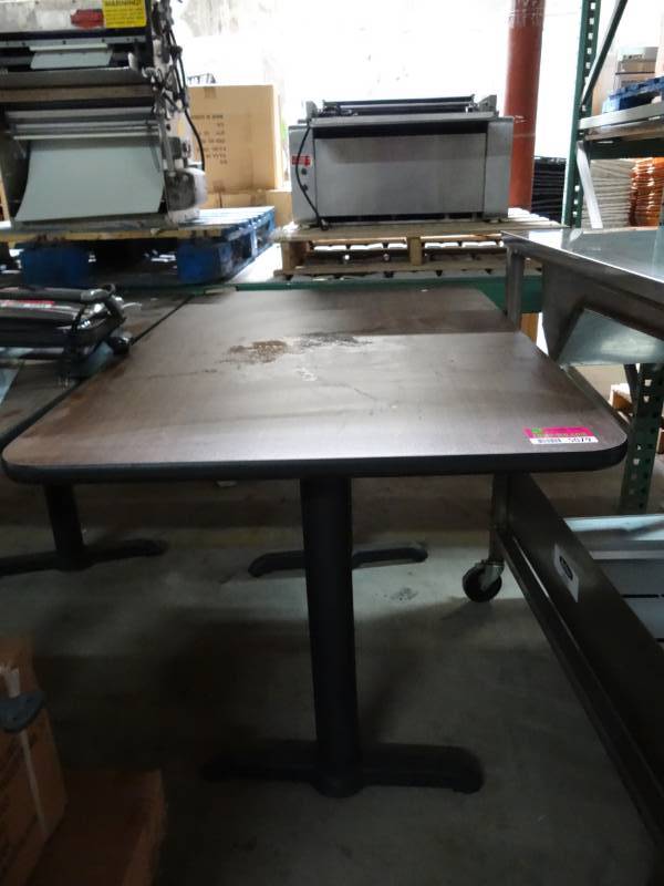 lot 5079 image: Dark Laminate Table with 2 Bases