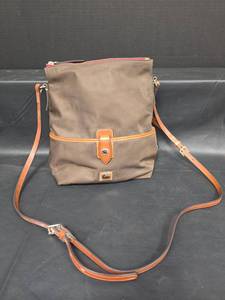 lot 178 image: Authentic Dooney & Bourke Brown Nylon Crossbody Bag No. K9965718
