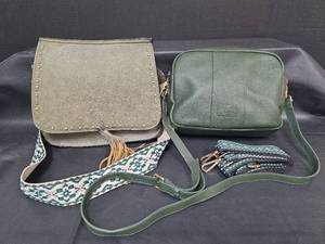 lot 180 image: Jen & Co Handbag with Interchangeable Straps and Pom Pom London Handbag