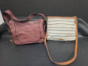 lot 184 image: Fossil Leather Handbag and Fossil Canvas Crossbody Bag