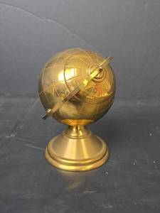 lot 207 image: MCM Brass World Globe Cigarette Holder Desk Accessory