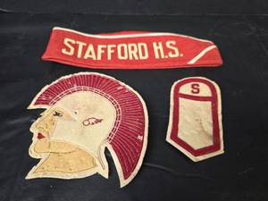 lot 213 image: Stafford High School Cap and Mascot Patches