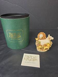 lot 223 image: Harmony Kingdom Behold The King RW98LI Lion Family Box Figurine with Original Box and Paper Insert