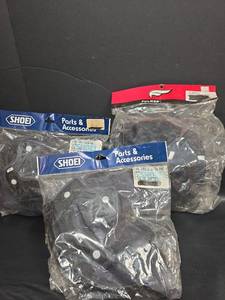lot 302 image: Shoei Motorcycle Helmet Cheek Pads Type-BC Size 31 and Fulmer Bubble Shield Smoke (AF BLB00015)