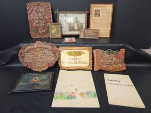 lot 346 image: Religious Wall Decor Collection with Books