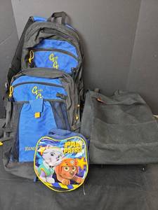 lot 359 image: Grab and Go Ready Set Go Backpack with Paw Patrol Lunchbox and Shopping Bag on Wheels